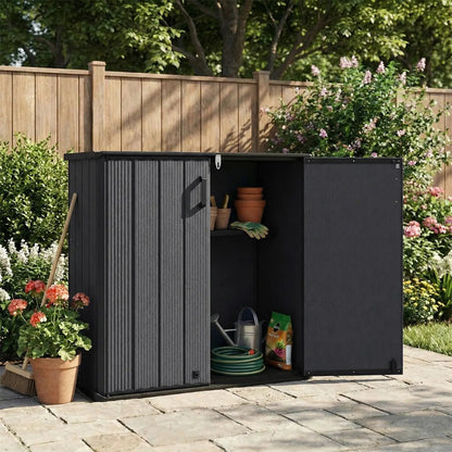 All-Weather Storage Box with Floor and Shelf