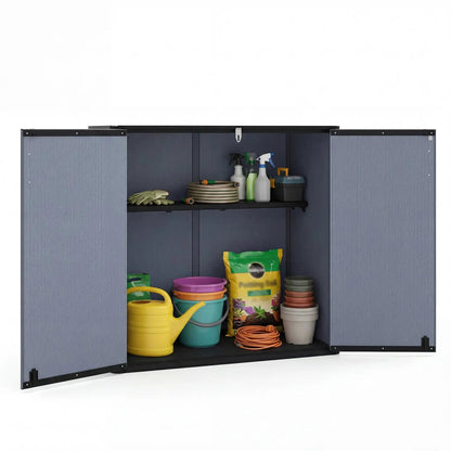 All-Weather Storage Box with Floor and Shelf