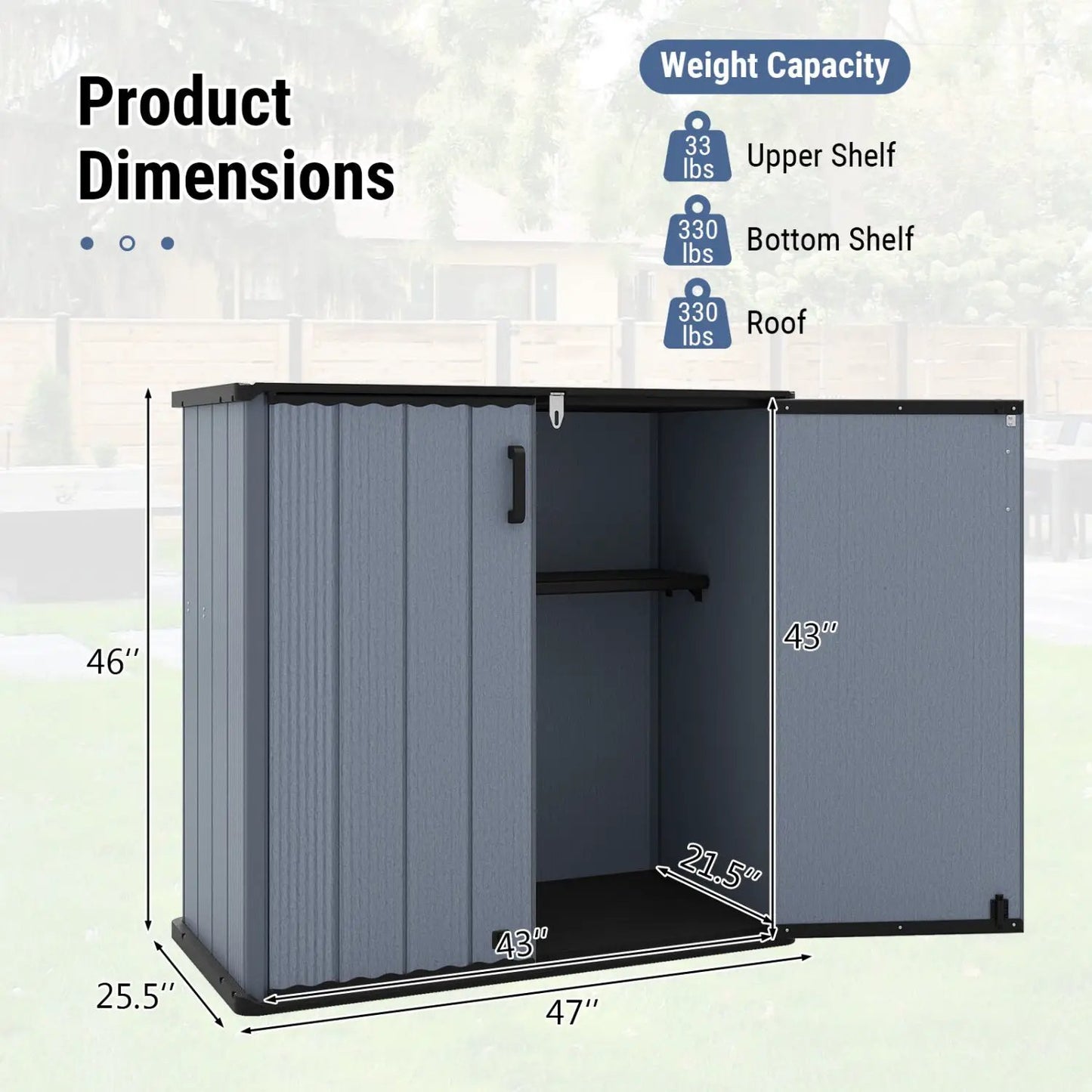 All-Weather Storage Box with Floor and Shelf