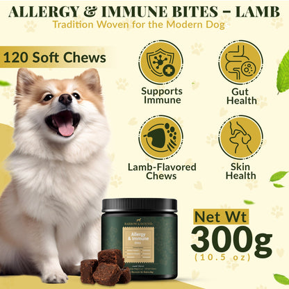 Allergy & Immune Bites for Dogs – Colostrum, Probiotics & Omega-3 – Seasonal Allergy & Itchy Skin Relief – Peanut Butter Flavor - Tampa Home & Garden Store