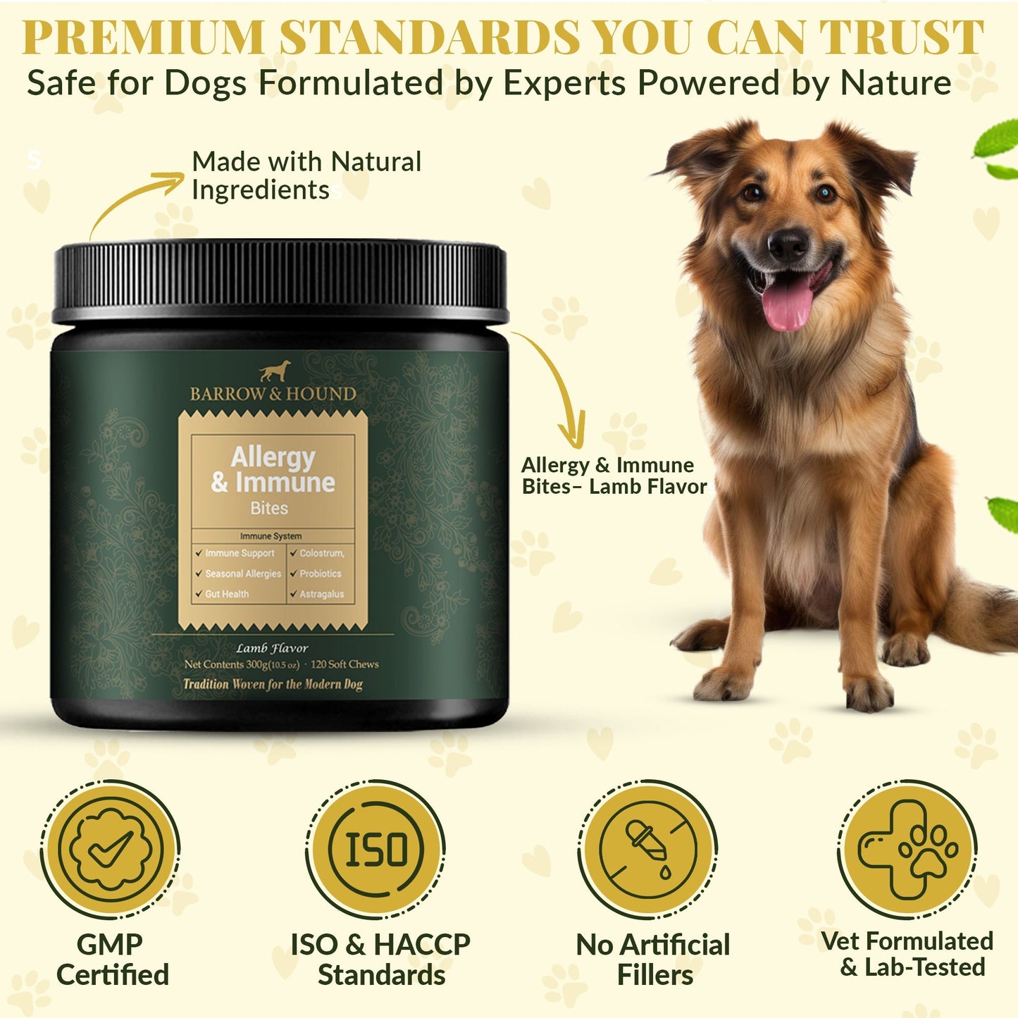 Allergy & Immune Bites for Dogs – Colostrum, Probiotics & Omega-3 – Seasonal Allergy & Itchy Skin Relief – Peanut Butter Flavor - Tampa Home & Garden Store