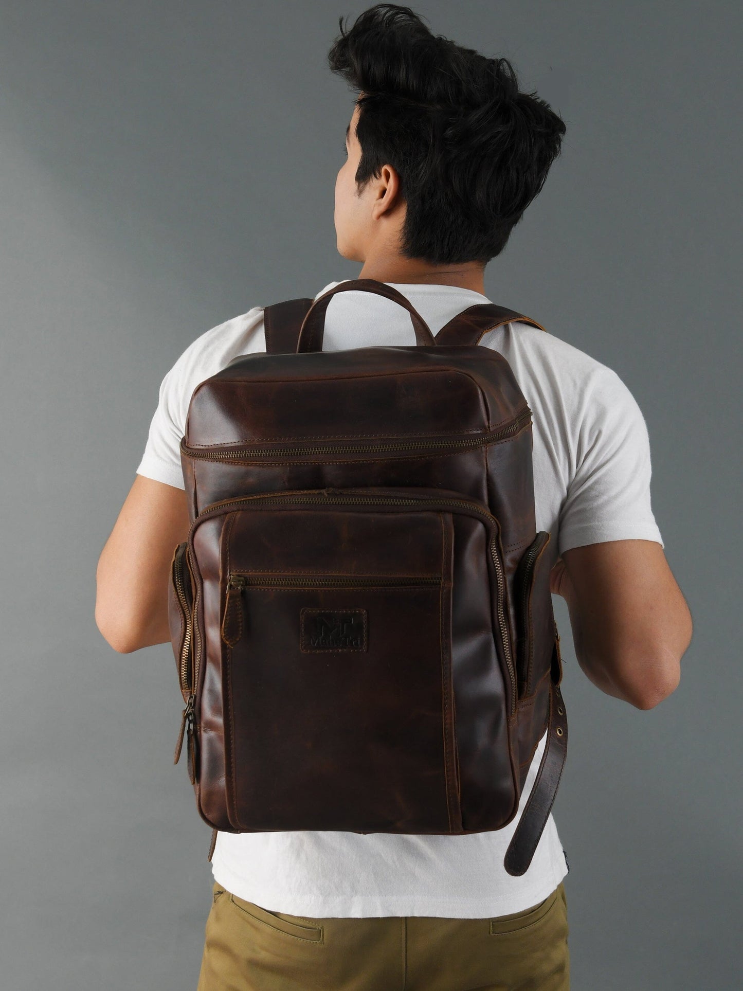 Alpha Brown Buffalo Leather Travel Backpack - Tampa Home & Garden Store