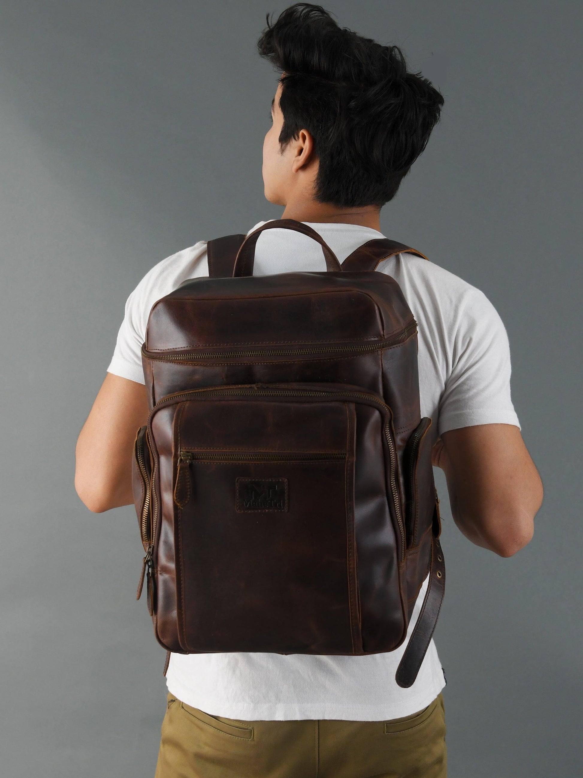 Alpha Brown Buffalo Leather Travel Backpack - Tampa Home & Garden Store