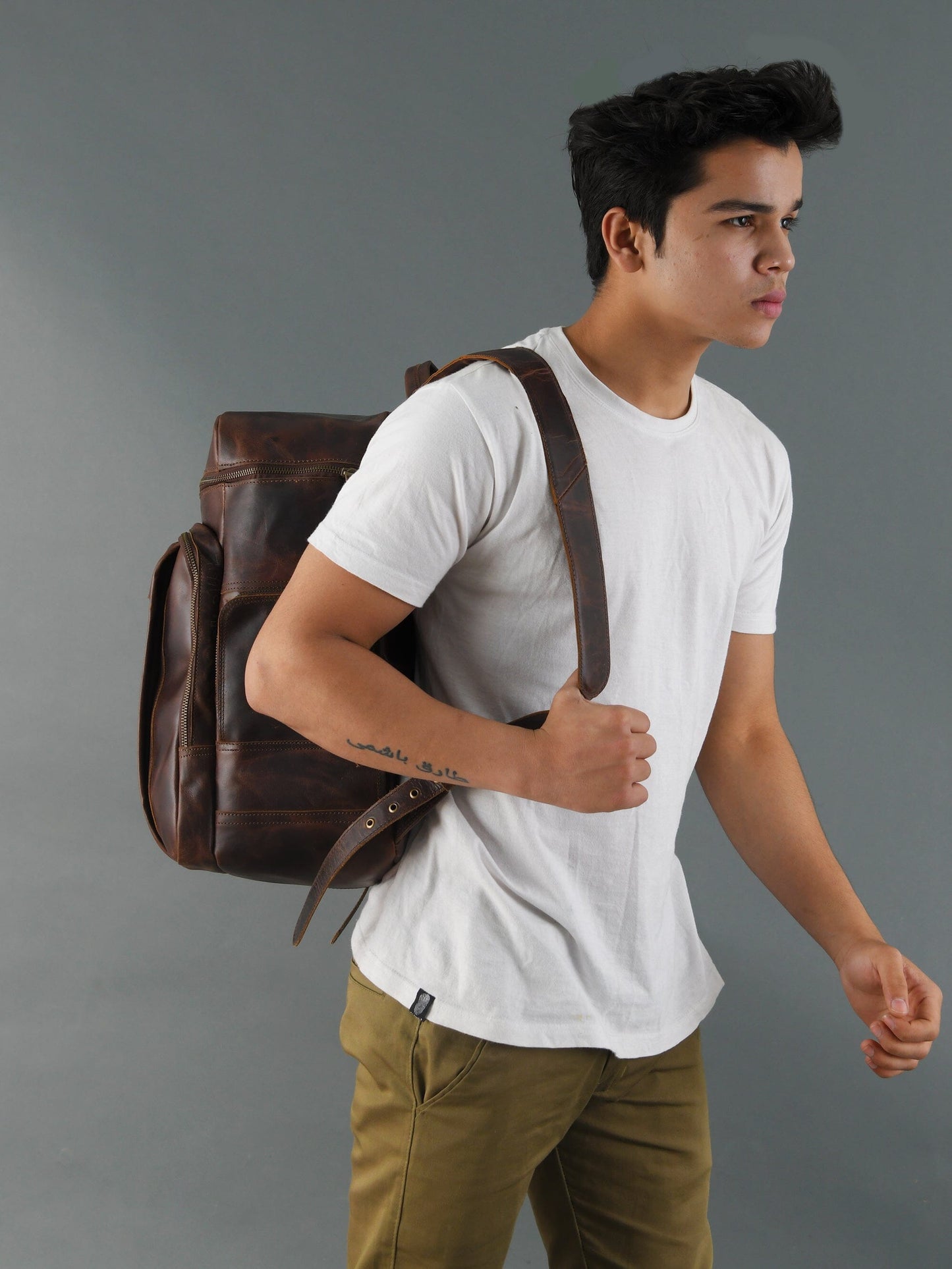 Alpha Brown Buffalo Leather Travel Backpack - Tampa Home & Garden Store