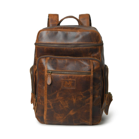 Alpha Caramel Buffalo Leather Travel Backpack - Tampa Home & Garden Store