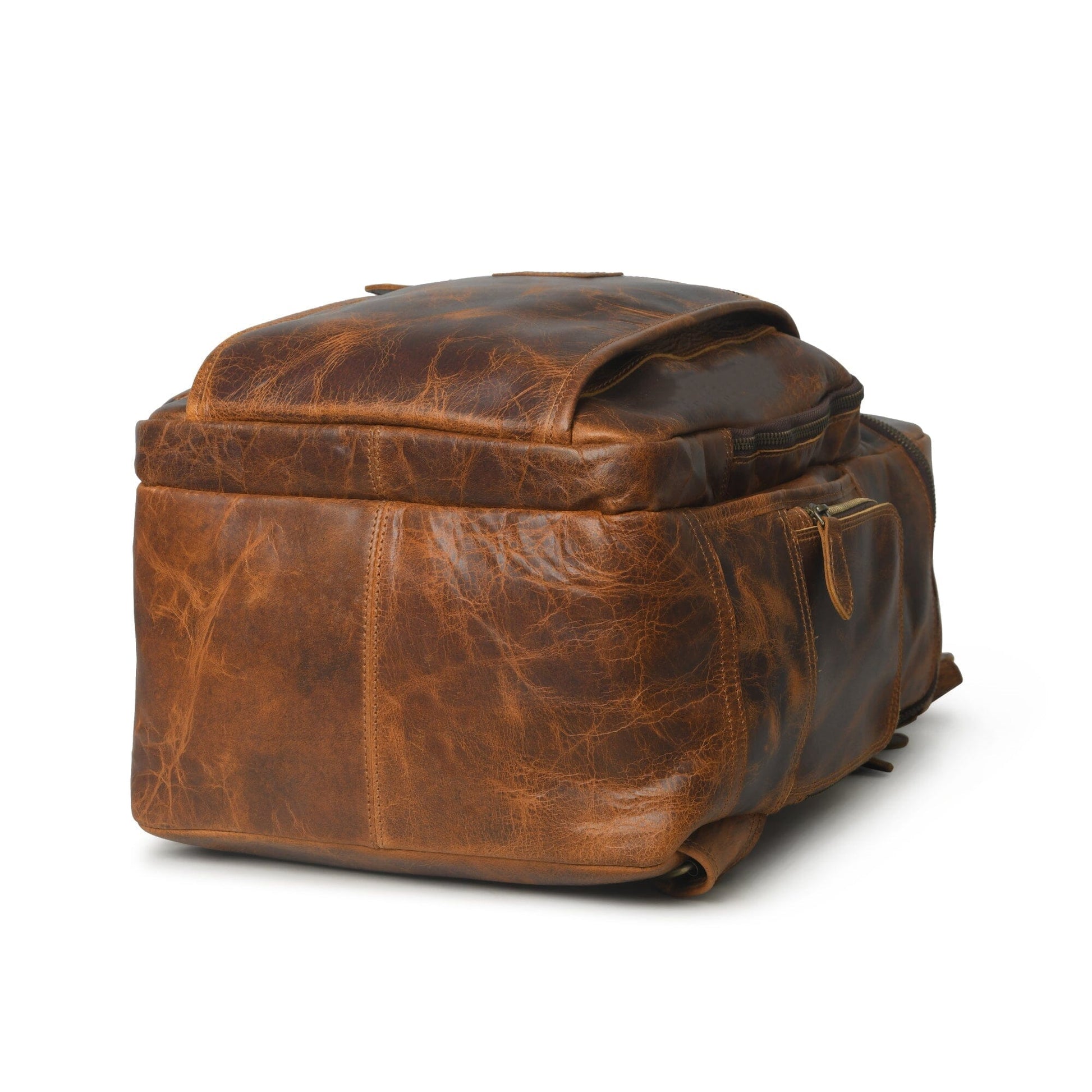 Alpha Caramel Buffalo Leather Travel Backpack - Tampa Home & Garden Store