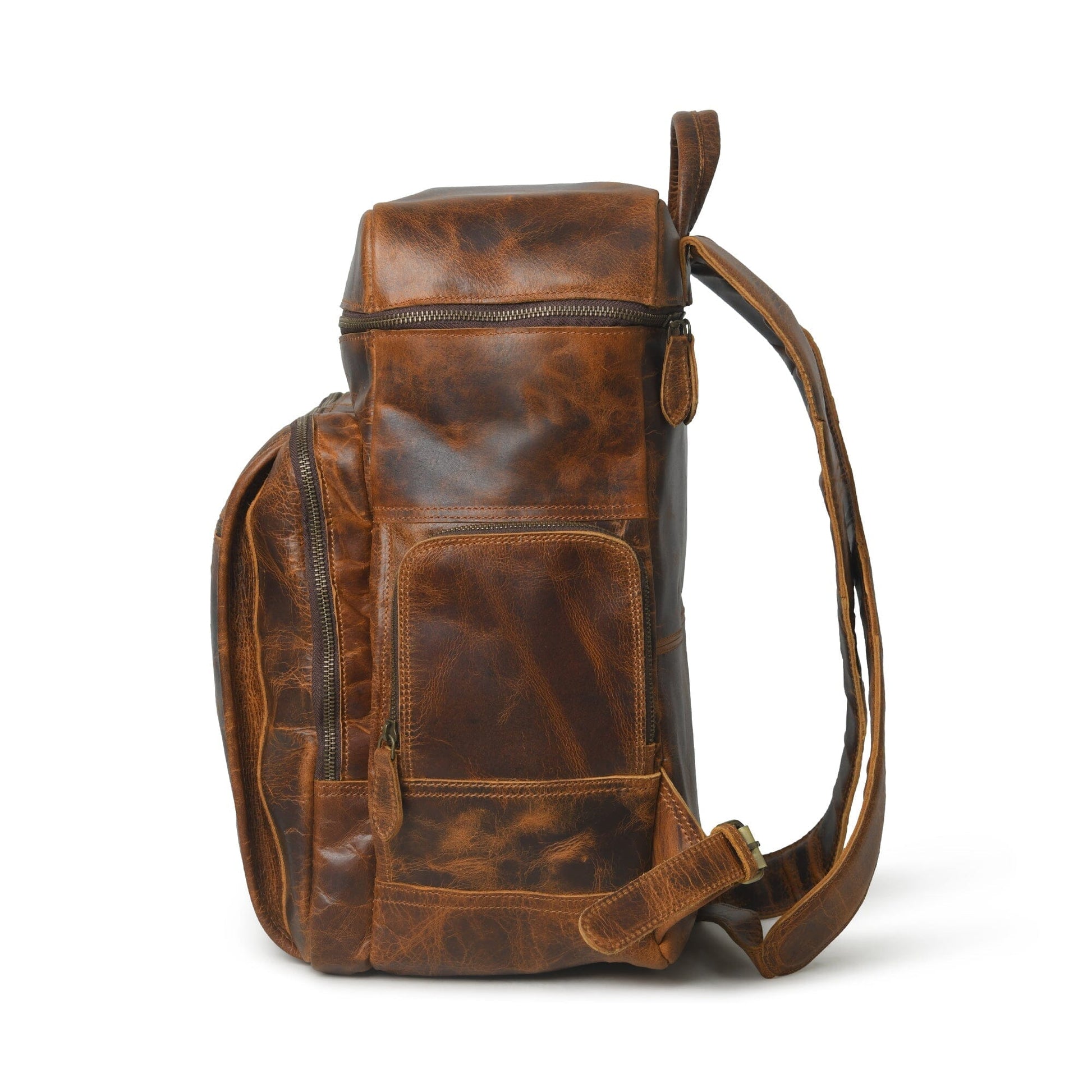 Alpha Caramel Buffalo Leather Travel Backpack - Tampa Home & Garden Store