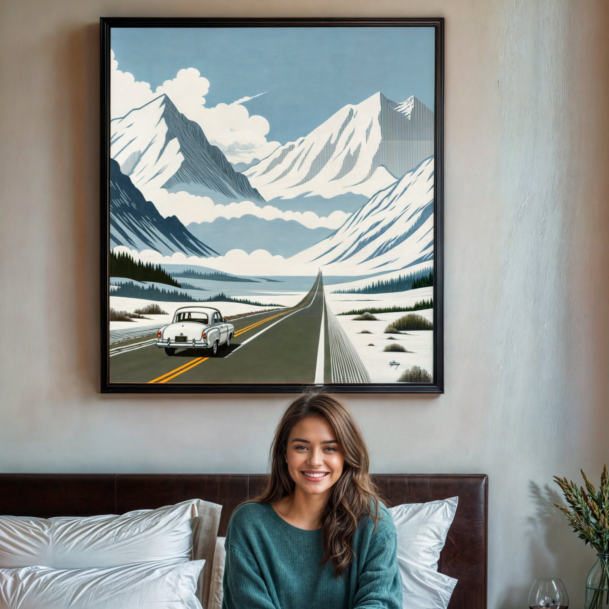 Canvas Print: Alpine Journey by Tailored Canvases, snowcapped mountains under blue sky on Tampa Home & Garden Store