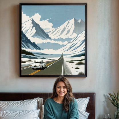 Canvas Print: Alpine Journey by Tailored Canvases, snowcapped mountains under blue sky on Tampa Home & Garden Store