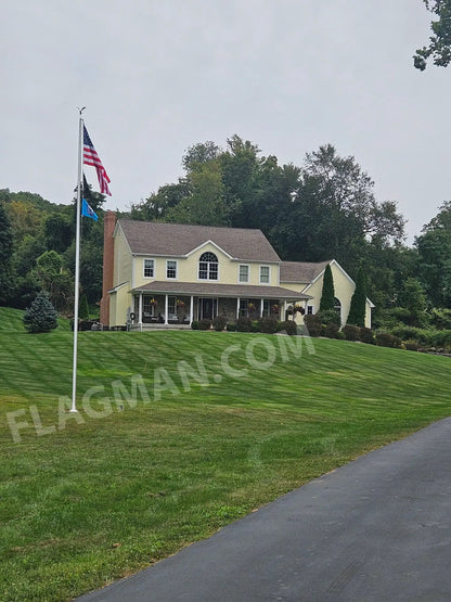 Aluminum flagpole external rope heavy-duty by Flagman of America with American flag on Tampa Home & Garden Store