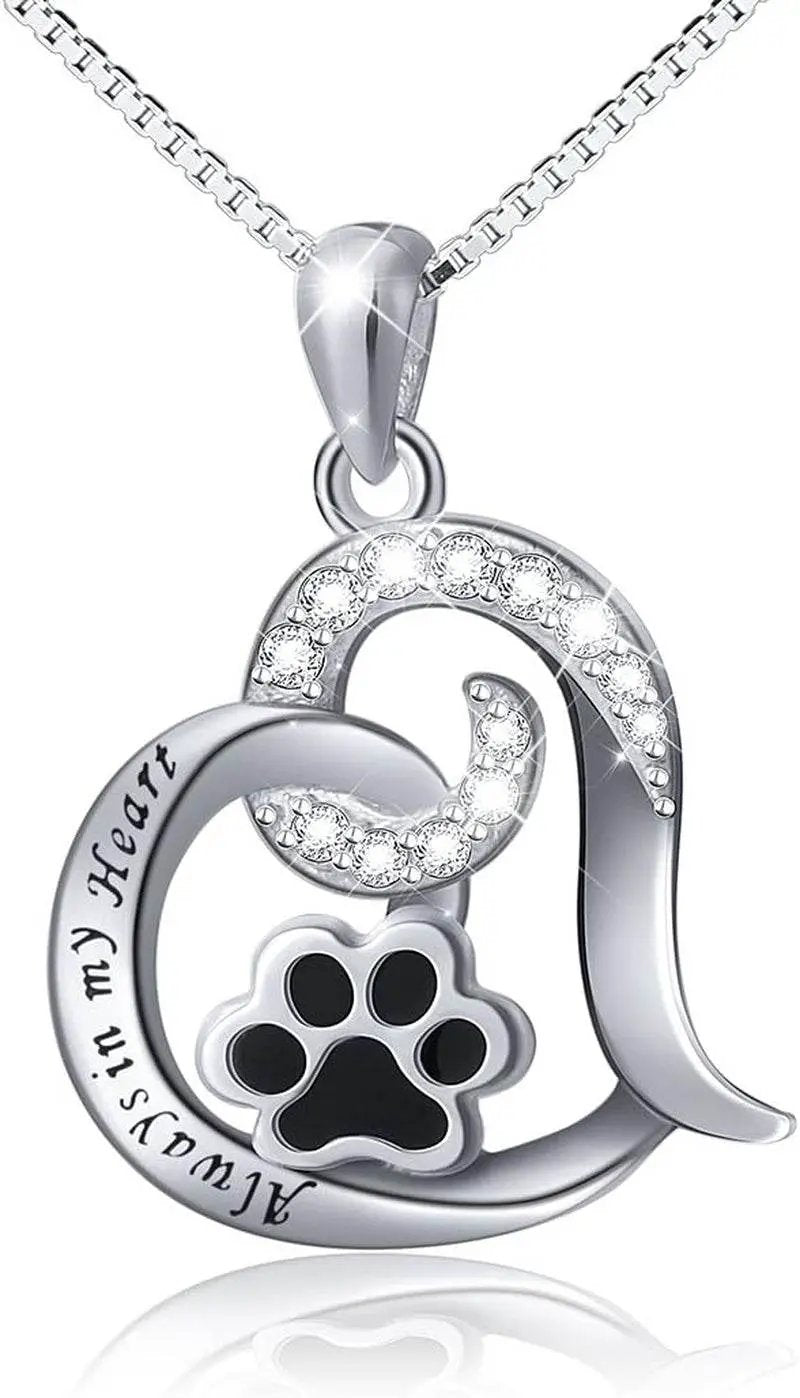 Always in My Heart Paw Print Necklace – Pet Memorial Gift - Tampa Home & Garden Store