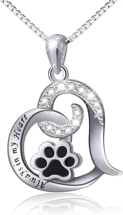 Always in My Heart Paw Print Necklace – Pet Memorial Gift - Tampa Home & Garden Store