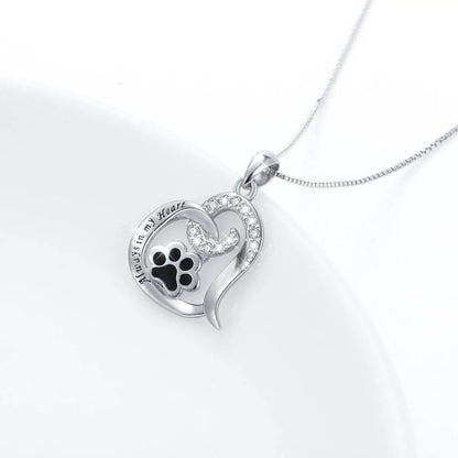 Always in My Heart Paw Print Necklace – Pet Memorial Gift - Tampa Home & Garden Store