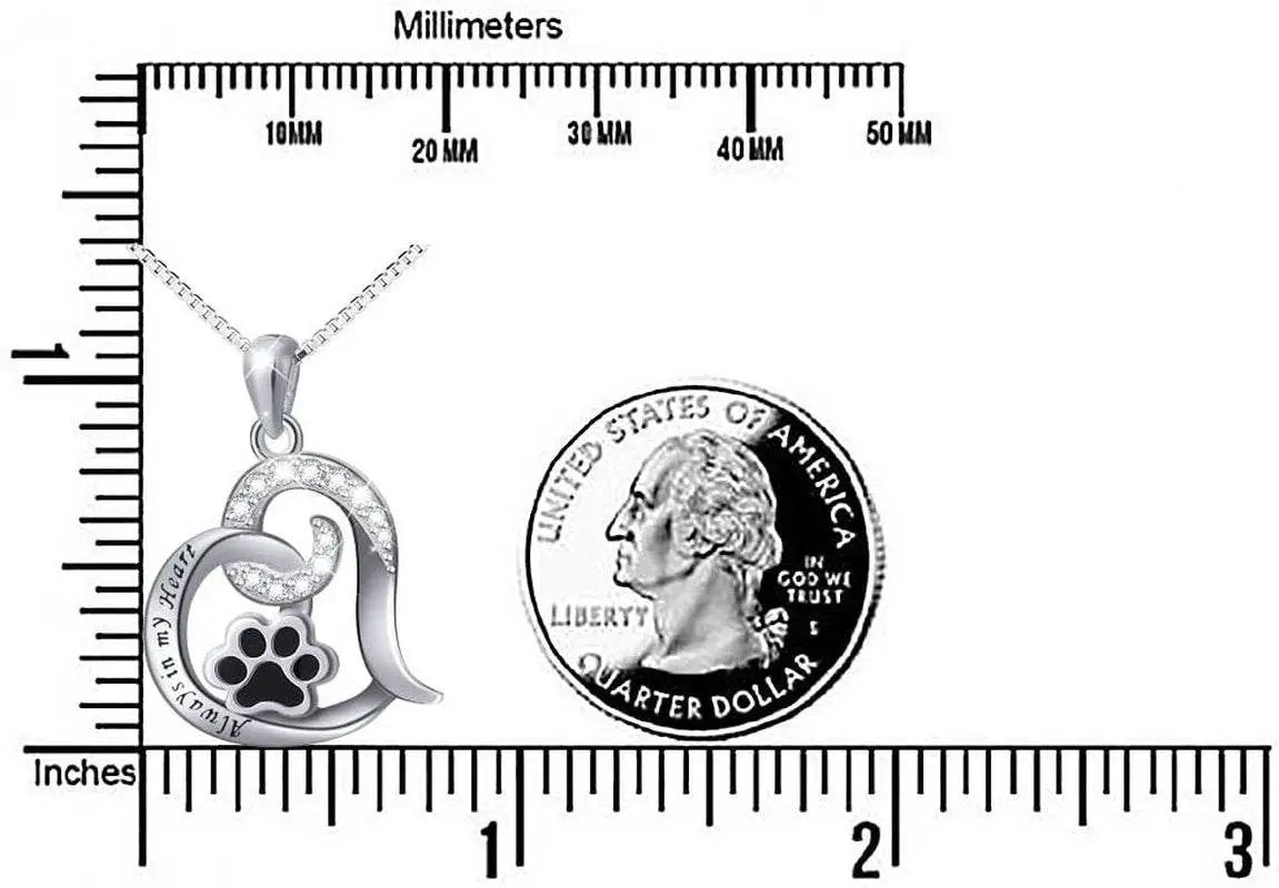 Always in My Heart Paw Print Necklace – Pet Memorial Gift - Tampa Home & Garden Store