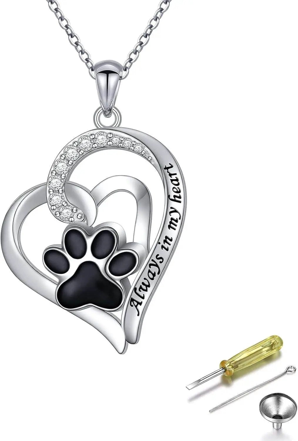 Always in My Heart Paw Print Necklace – Pet Memorial Gift - Tampa Home & Garden Store