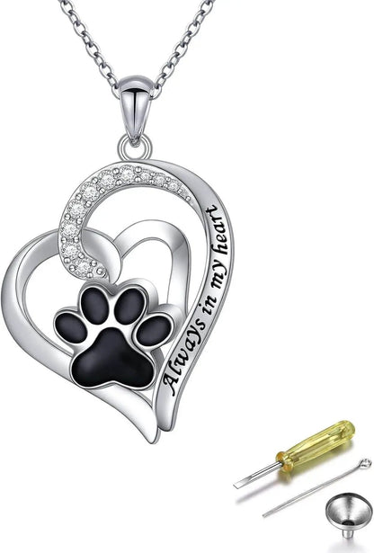Always in My Heart Paw Print Necklace – Pet Memorial Gift - Tampa Home & Garden Store