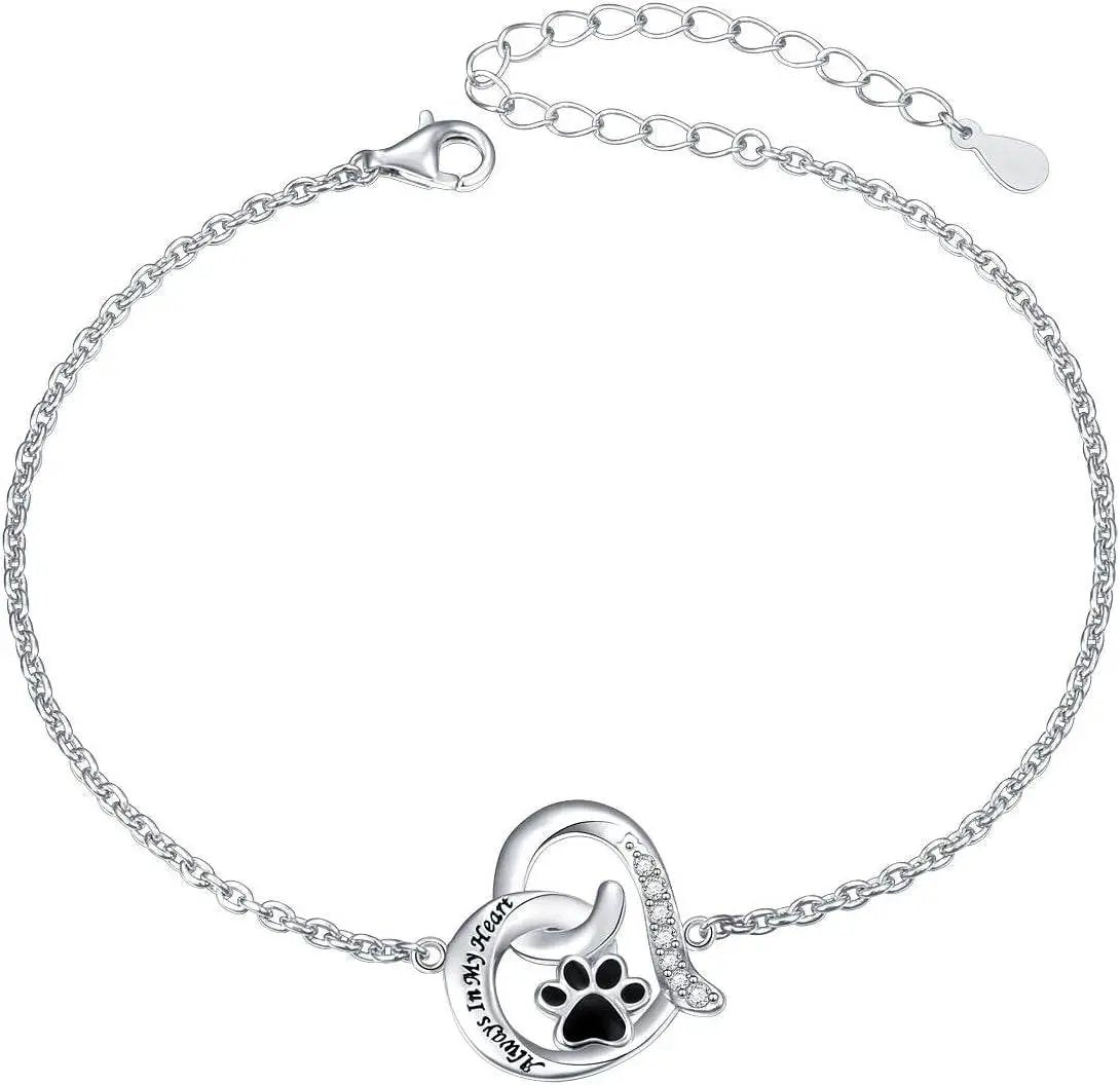 Always in My Heart Paw Print Necklace – Pet Memorial Gift - Tampa Home & Garden Store