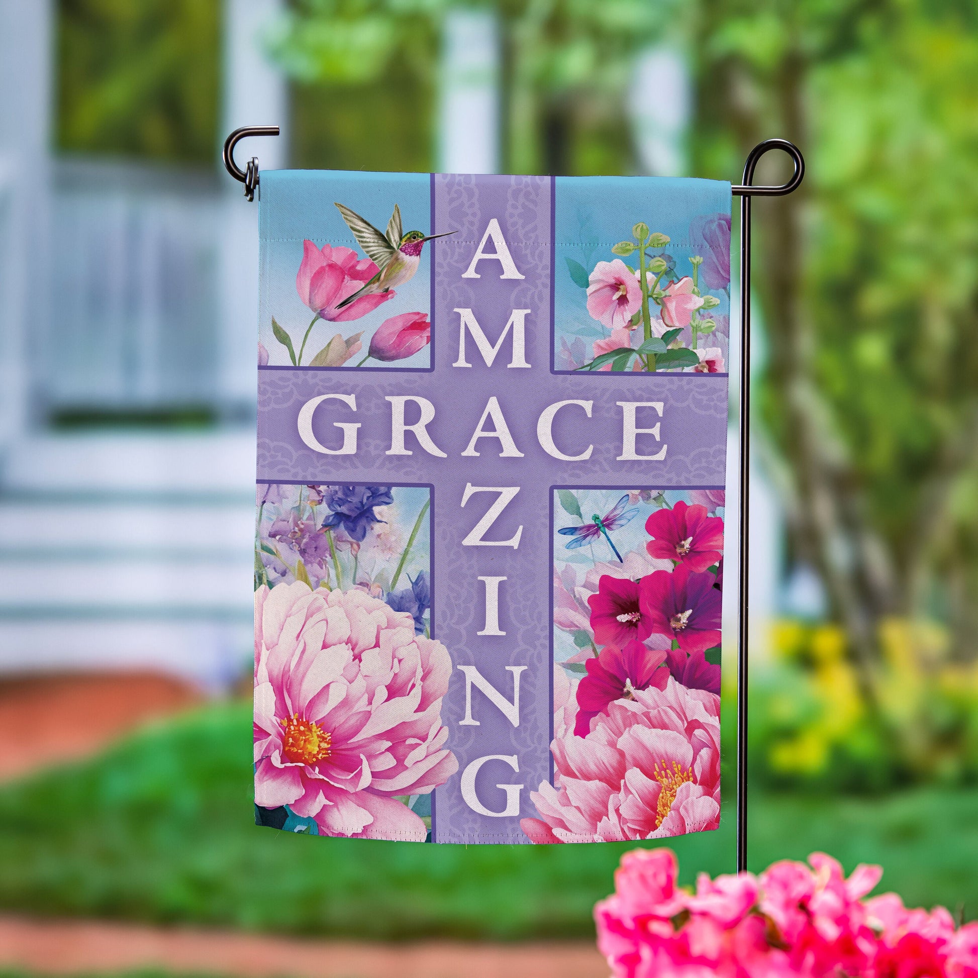 Amazing Grace Cross Suede Garden Flag - Tampa Home & Garden Store