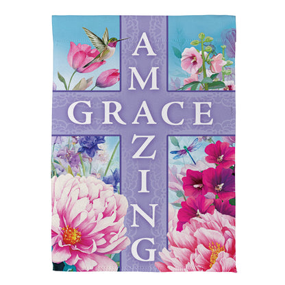 Amazing Grace Cross Suede Garden Flag - Tampa Home & Garden Store