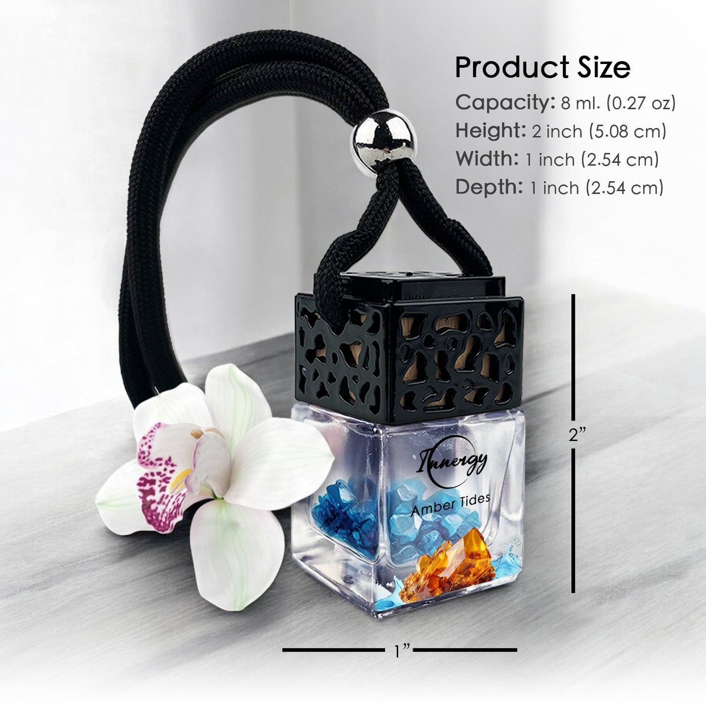 Amber Tides Crystal-Enhanced Oil Diffuser, Car Air Freshener, 8ml - Tampa Home & Garden Store