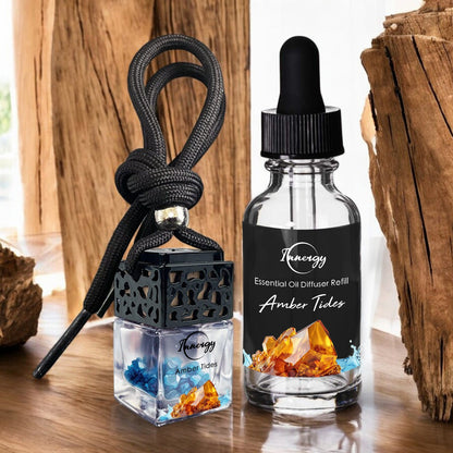Amber Tides Crystal-Enhanced Oil Diffuser, Car Air Freshener, 8ml - Tampa Home & Garden Store