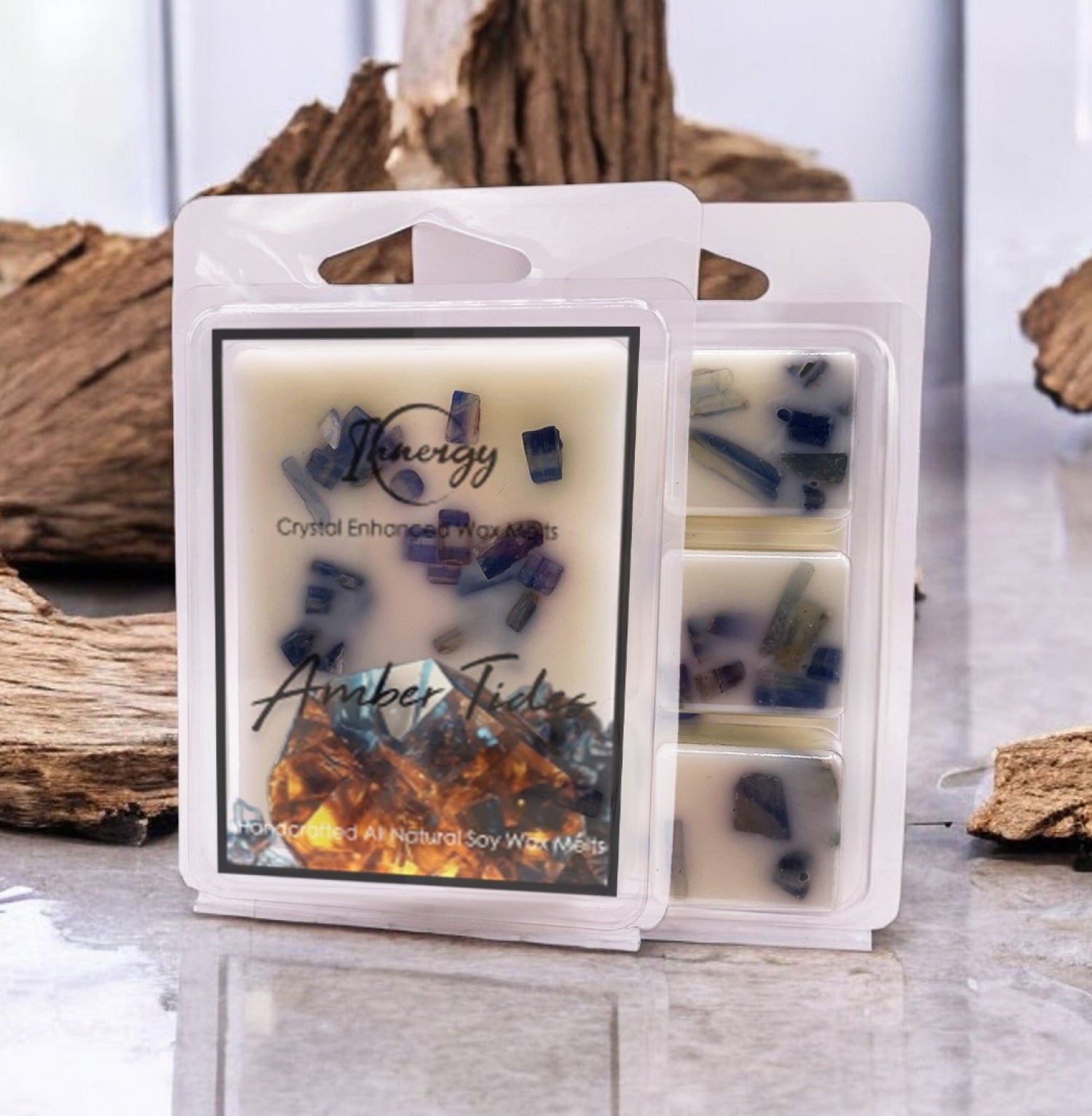 Amber Tides Crystal-Enhanced Premium Coconut-Soy Wax Melts - Tampa Home & Garden Store