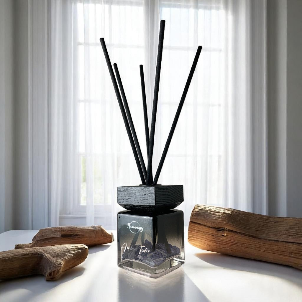 Amber Tides Crystal-Enhanced Reed Oil Diffuser, 100ml - Tampa Home & Garden Store