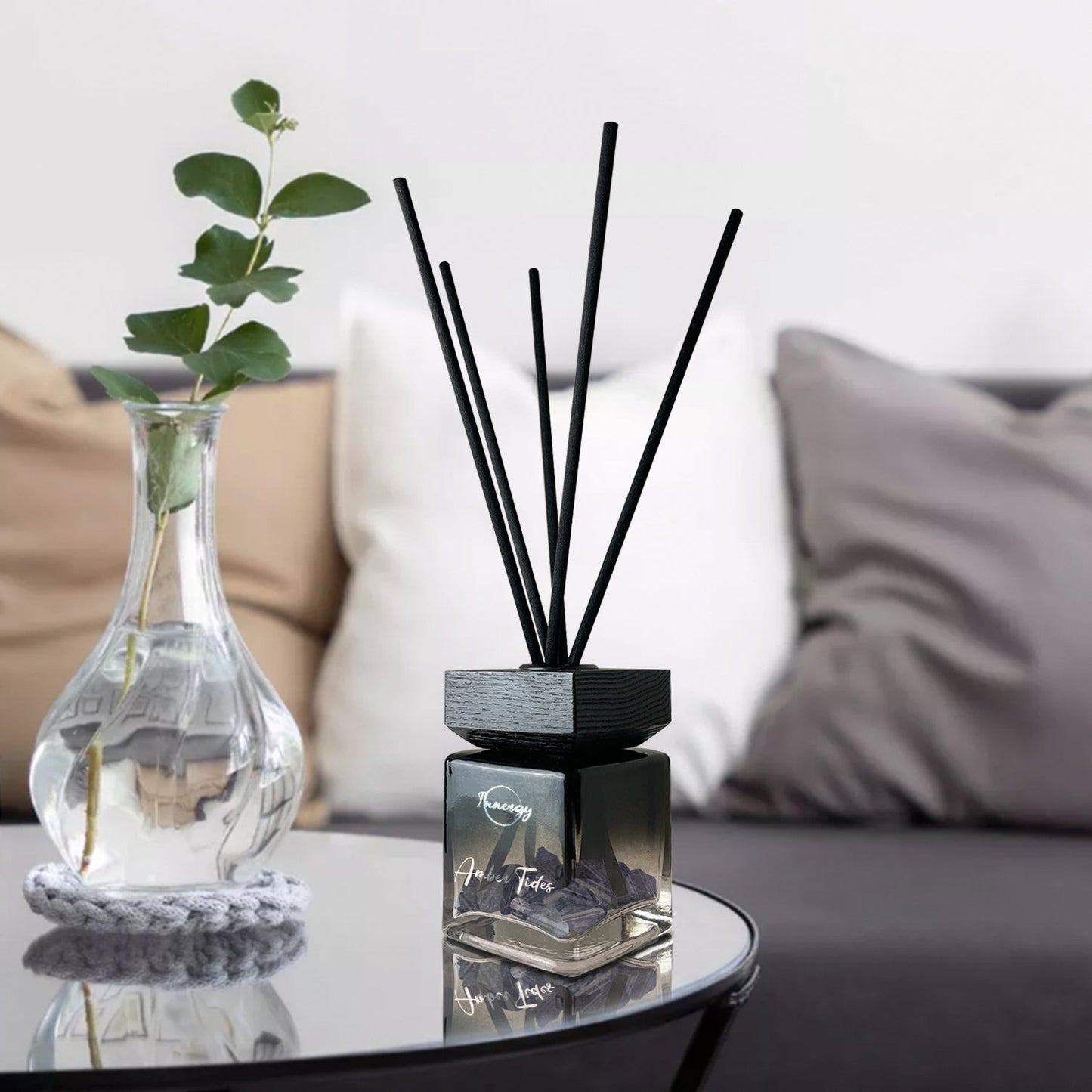 Amber Tides Crystal-Enhanced Reed Oil Diffuser, 100ml - Tampa Home & Garden Store