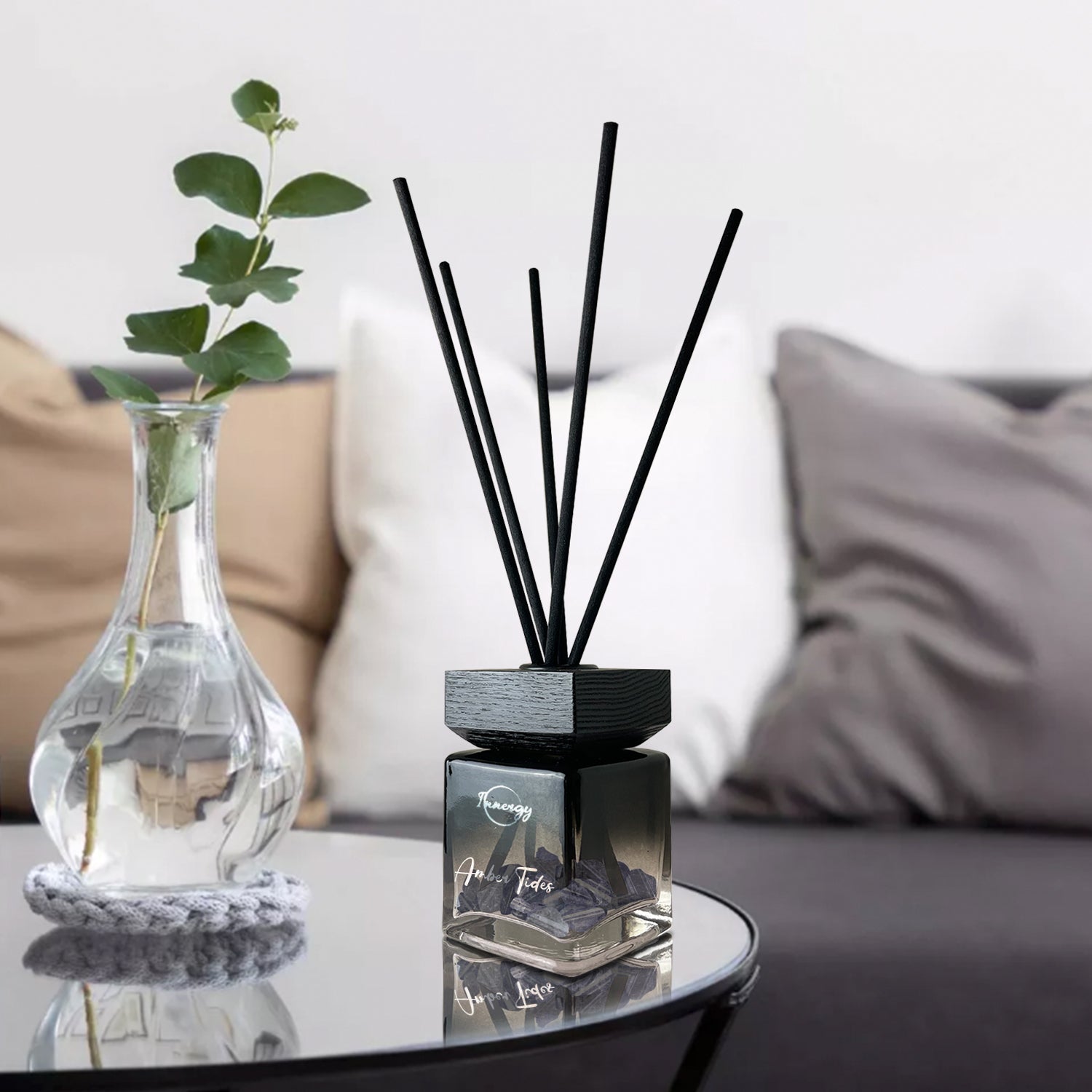Amber Tides Crystal-Enhanced Reed Oil Diffuser, 100ml - Tampa Home & Garden Store