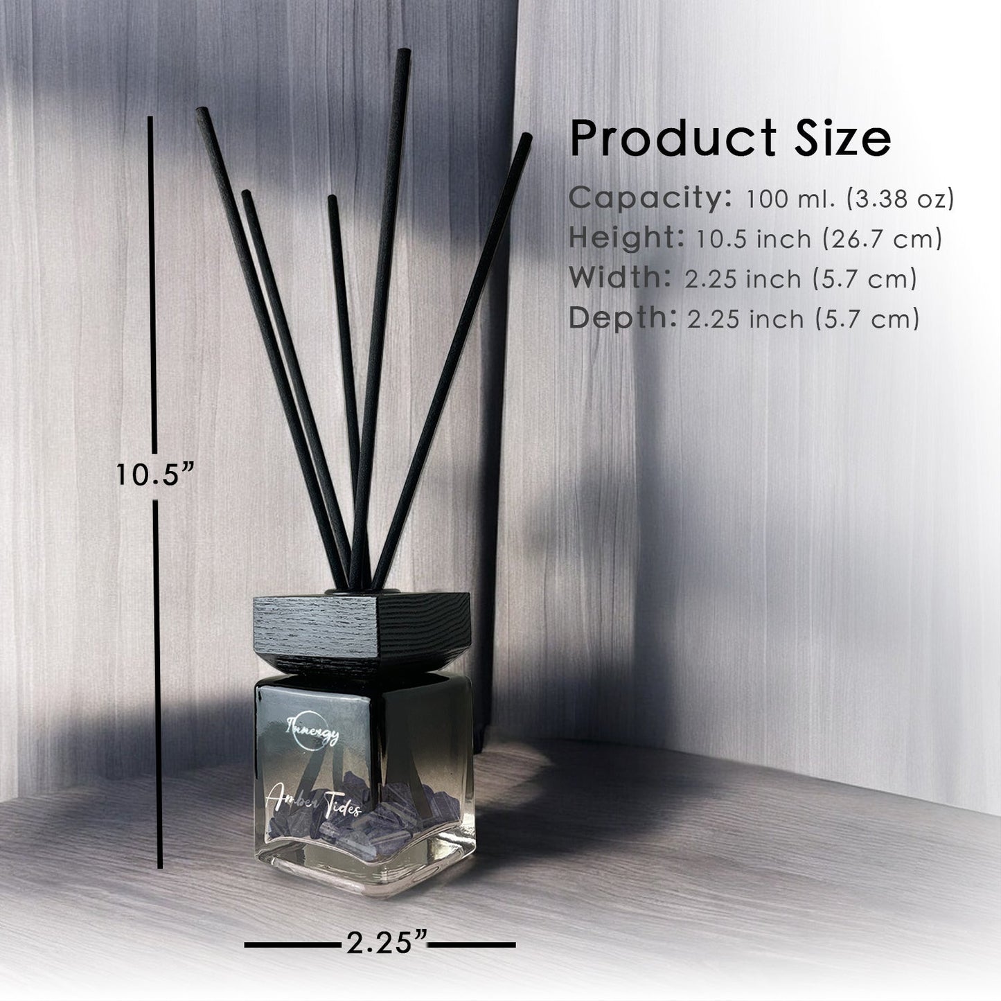 Amber Tides Crystal-Enhanced Reed Oil Diffuser, 100ml - Tampa Home & Garden Store
