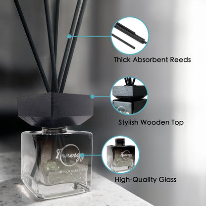 Amber Tides Crystal-Enhanced Reed Oil Diffuser, 100ml - Tampa Home & Garden Store