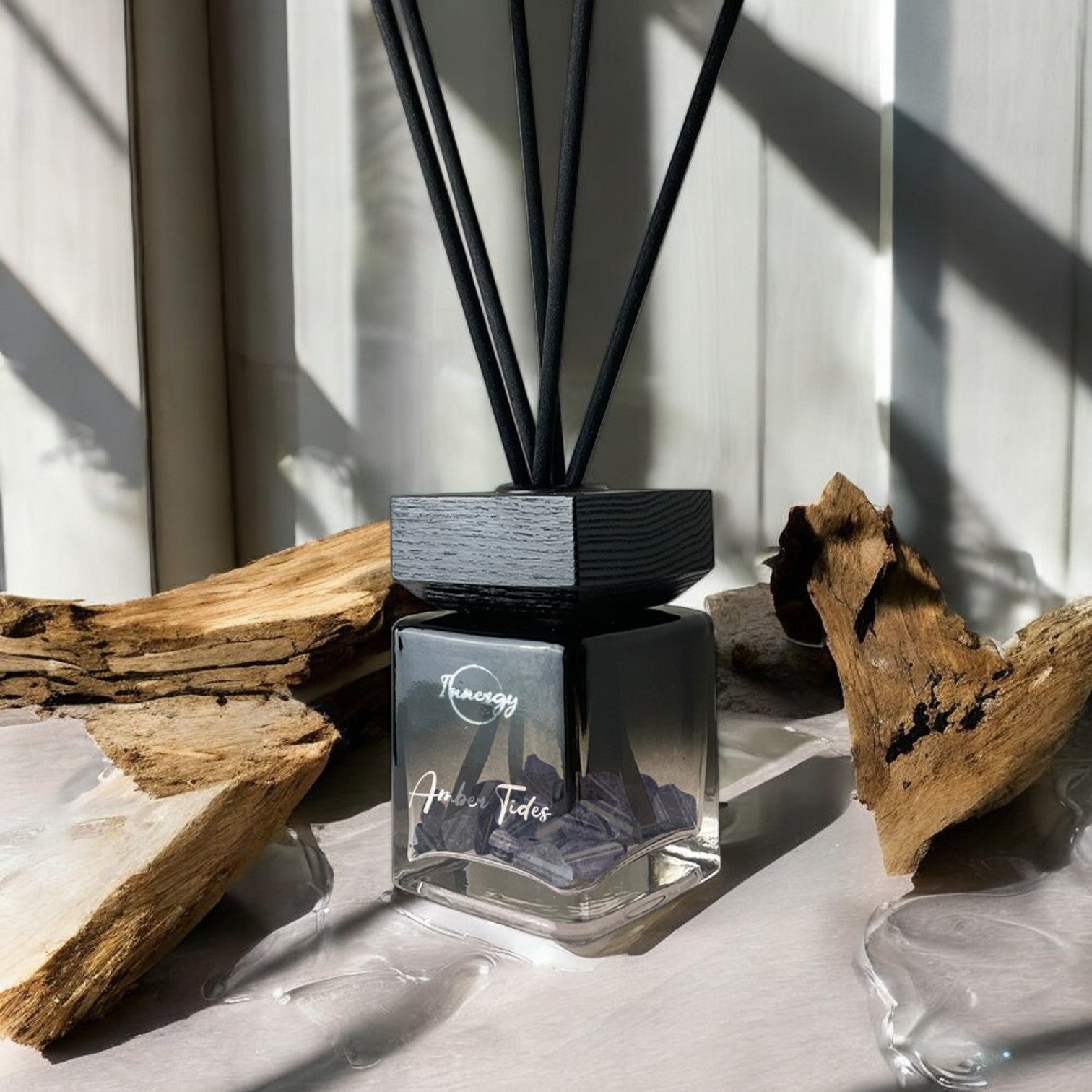Amber Tides Crystal-Enhanced Reed Oil Diffuser, 100ml - Tampa Home & Garden Store