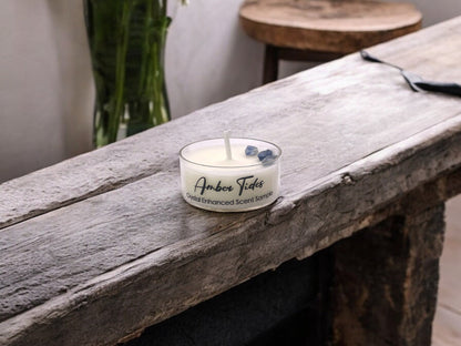 Amber Tides, Premium Coconut-Soy Wax Tea Light Crystal Candle, 1oz - Tampa Home & Garden Store