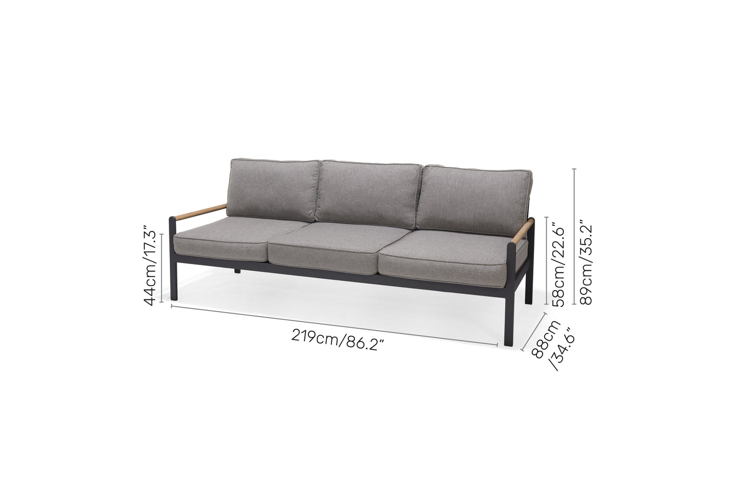 Amber Sectional Coffee Set outdoor balcony seating by LifestyleGarden US with gray cushions on Tampa Home & Garden Store