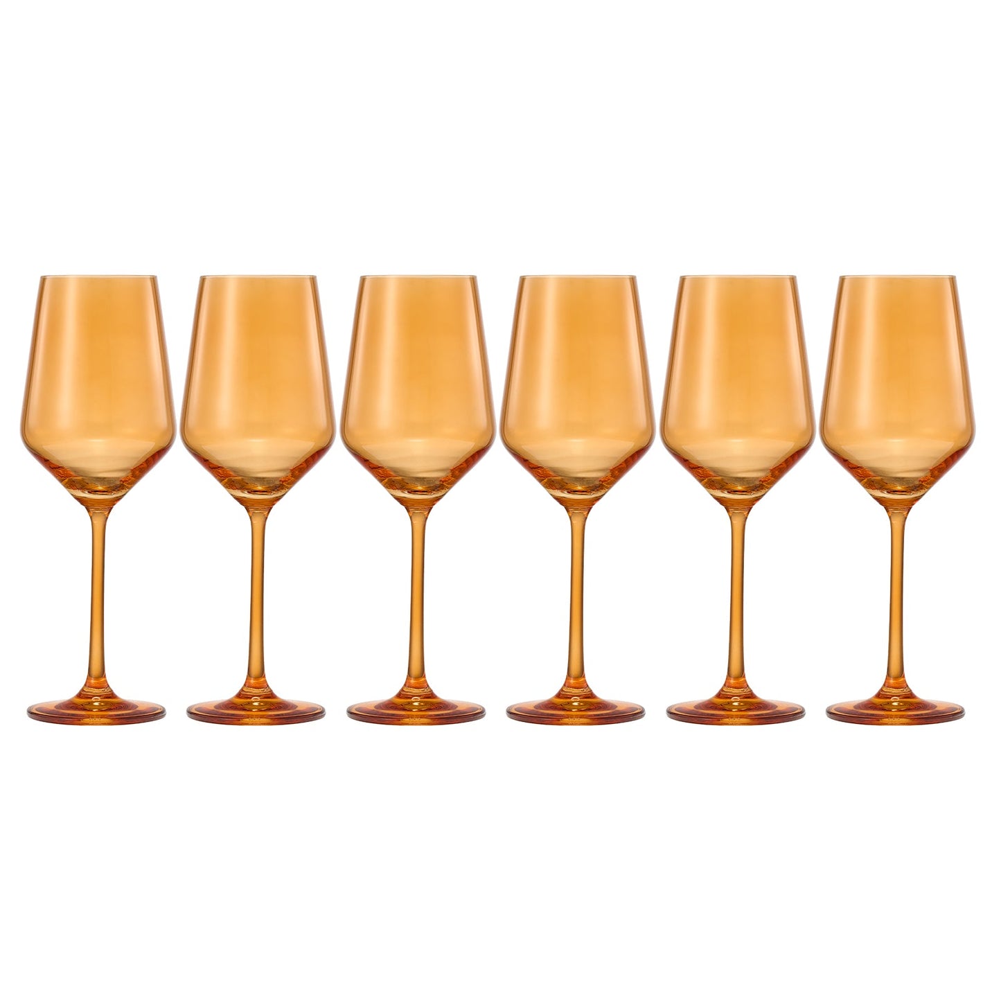 Set of 6 Amber Rhea Stemmed Wine Glasses