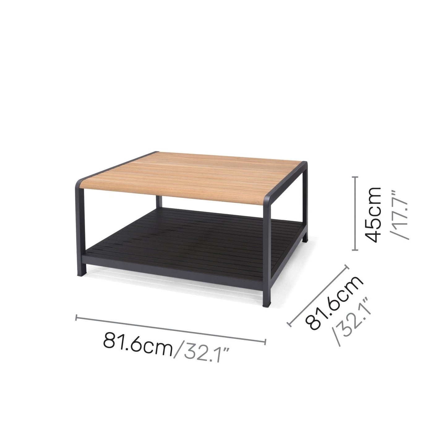 Amber wood top coffee table with black metal frame for outdoor balcony sets LifestyleGarden US on Tampa Home & Garden Store
