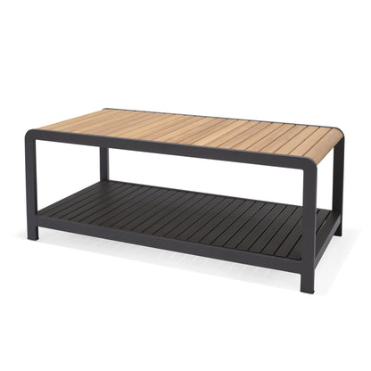 Amber teak and aluminum rectangular coffee table LifestyleGarden US on Tampa Home & Garden Store