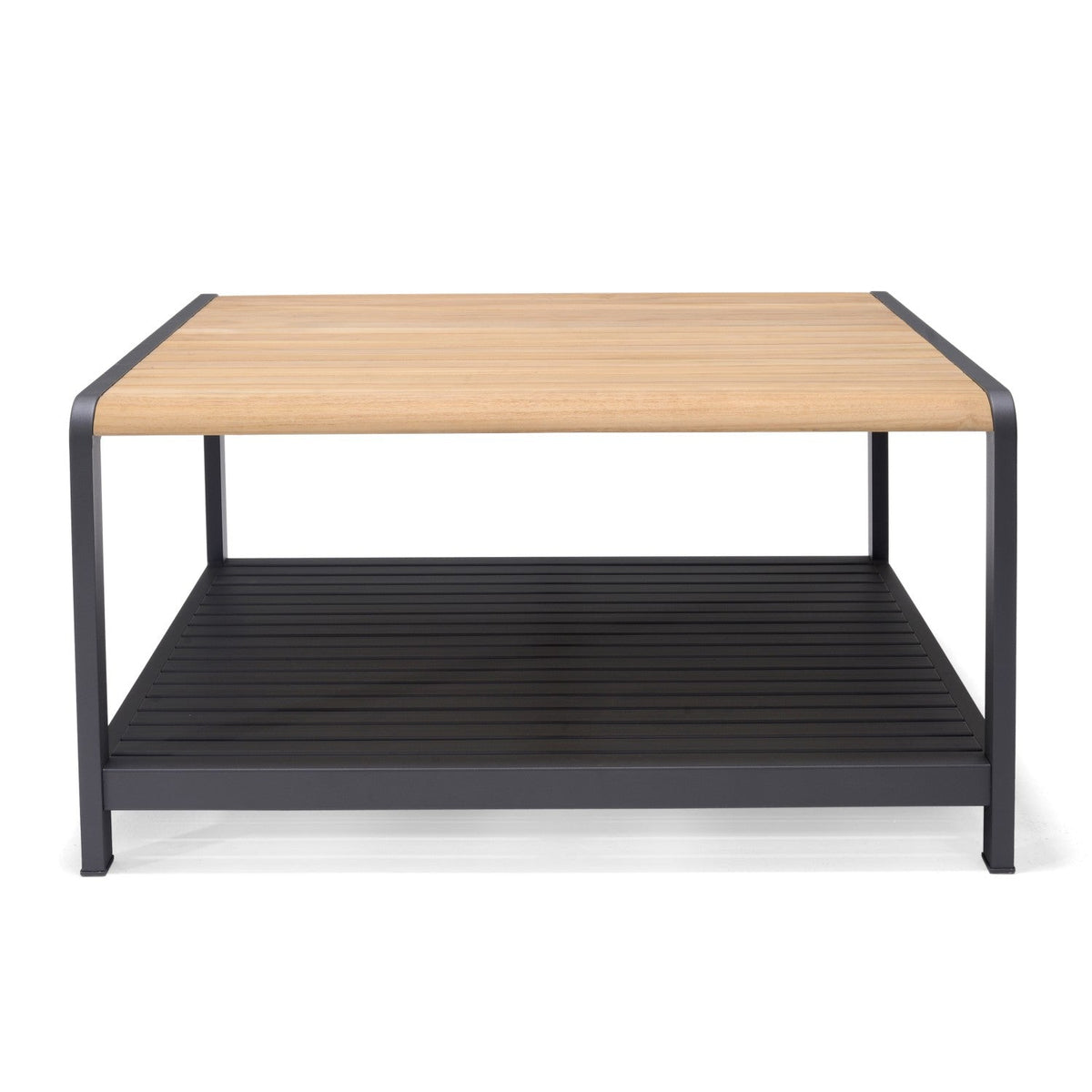 Amber Square Coffee Table by LifestyleGarden US with wood top and black metal frame on Tampa Home & Garden Store