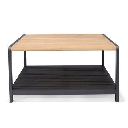 Amber Square Coffee Table by LifestyleGarden US with wood top and black metal frame on Tampa Home & Garden Store
