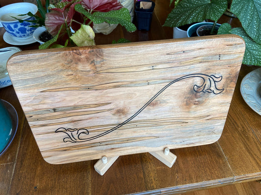Ambrosia Maple Charcuterie Board - Unique Flower Scroll Resin Inlay - Tampa Home & Garden Store