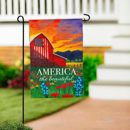 America The Beautiful Burlap Garden Flag - Tampa Home & Garden Store
