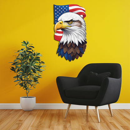American Eagle Metal Wall Art – Patriotic UV Printed Decor-KAFUVM003 - Tampa Home & Garden Store