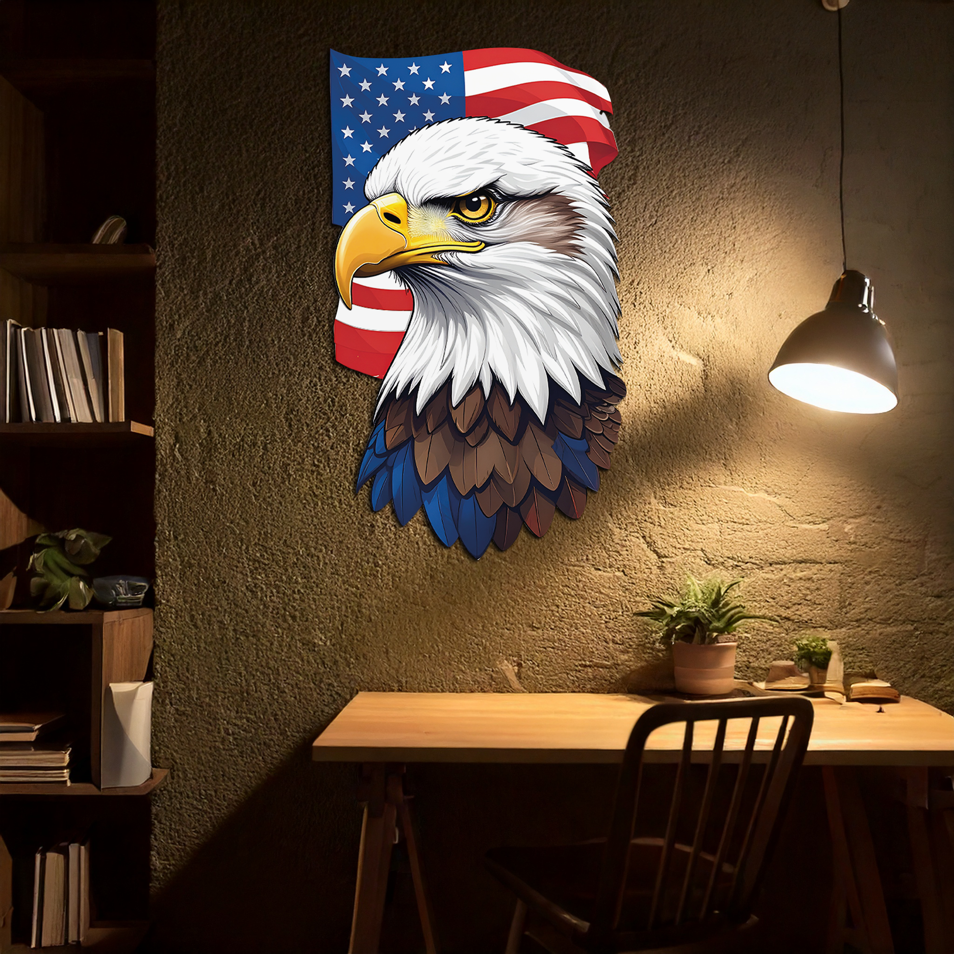 American Eagle Metal Wall Art – Patriotic UV Printed Decor-KAFUVM003 - Tampa Home & Garden Store