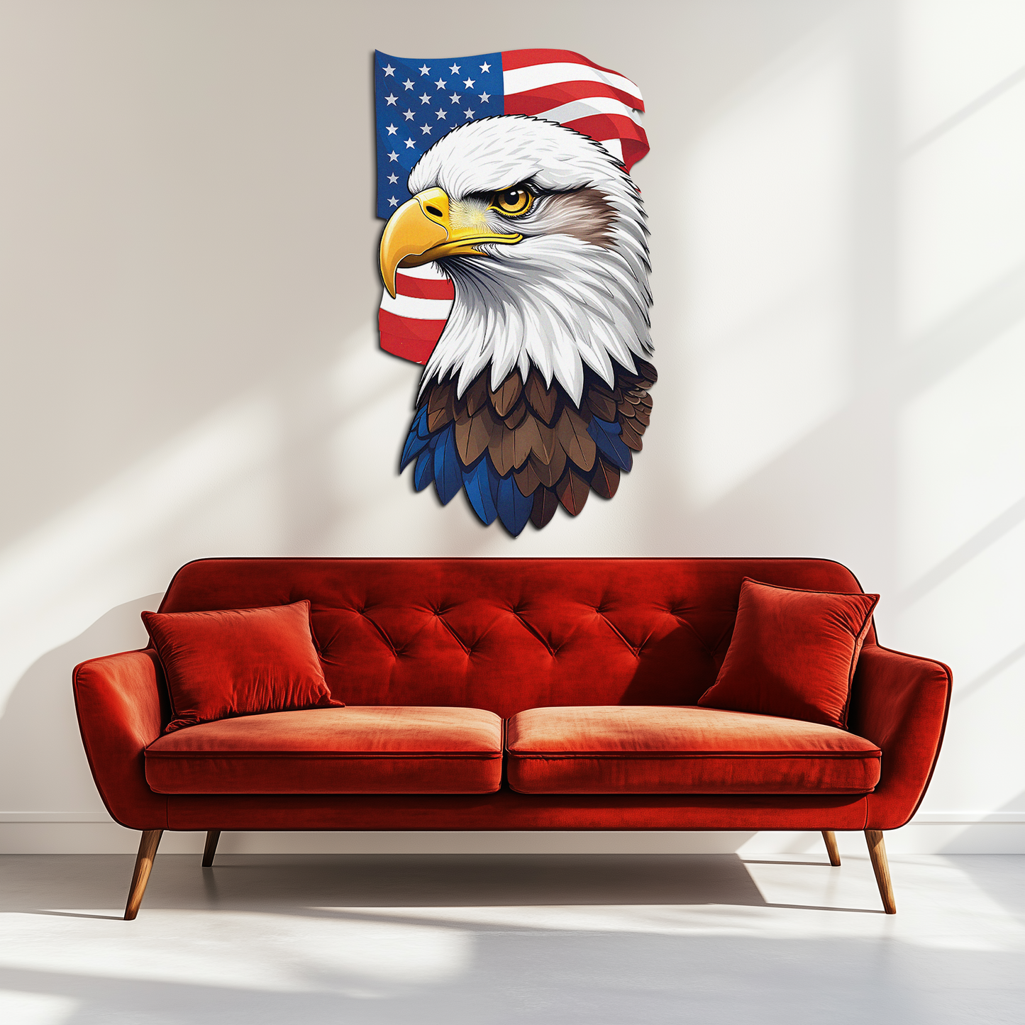American Eagle Metal Wall Art – Patriotic UV Printed Decor-KAFUVM003 - Tampa Home & Garden Store