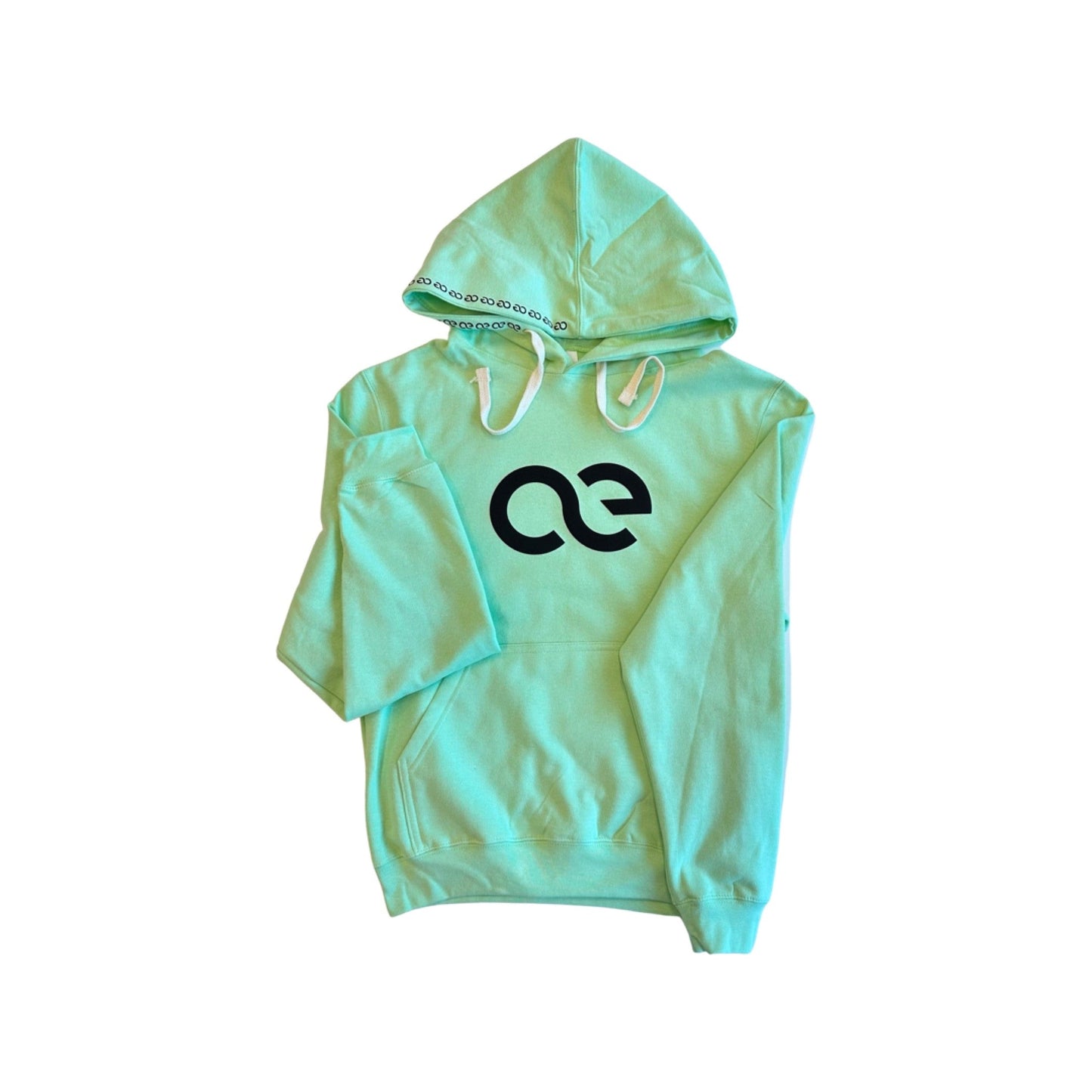 American Equus Puffy Signature Hoodie minty green fleece with white drawstrings on Tampa Home & Garden Store