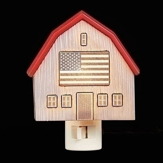 American Flag Barn - Night Light - Tampa Home & Garden Store