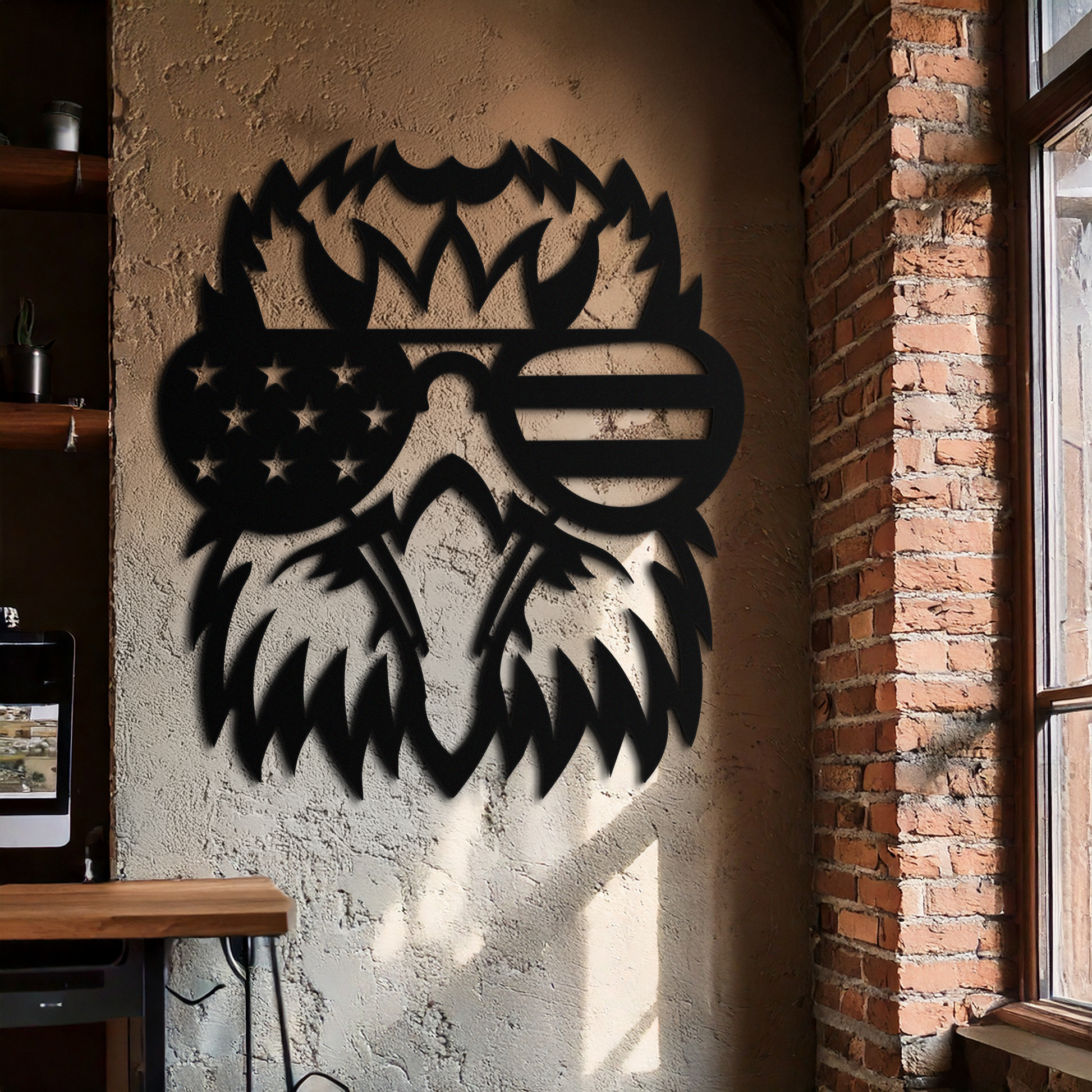 American Flag Eagle Silhouette Metal Wall Art – Patriotic Black Steel Home Decor- KAF496 - Tampa Home & Garden Store