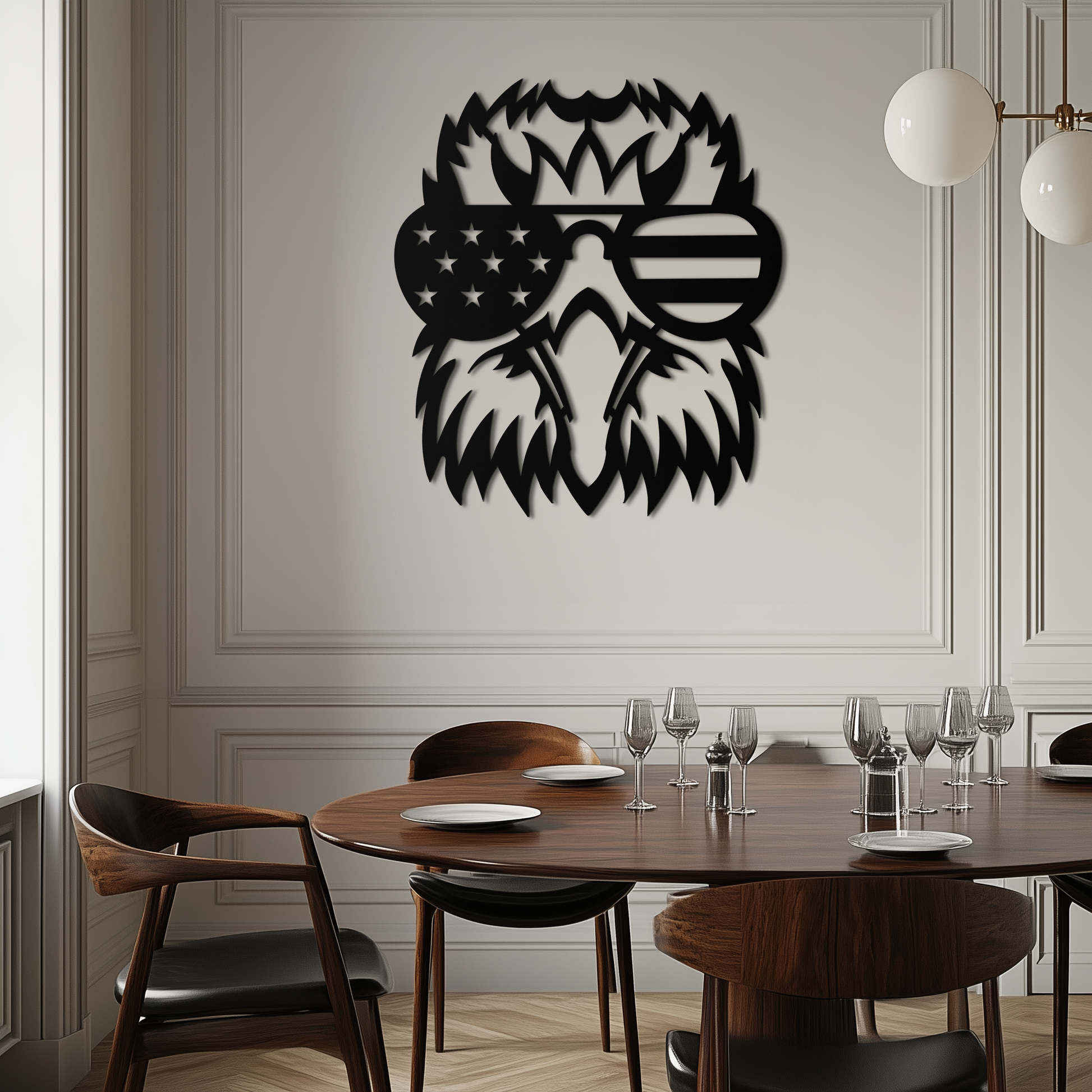 American Flag Eagle Silhouette Metal Wall Art – Patriotic Black Steel Home Decor- KAF496 - Tampa Home & Garden Store