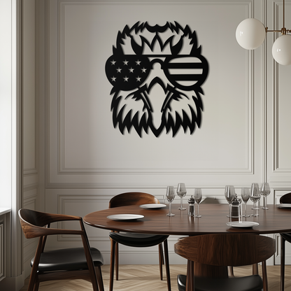 American Flag Eagle Silhouette Metal Wall Art – Patriotic Black Steel Home Decor- KAF496 - Tampa Home & Garden Store