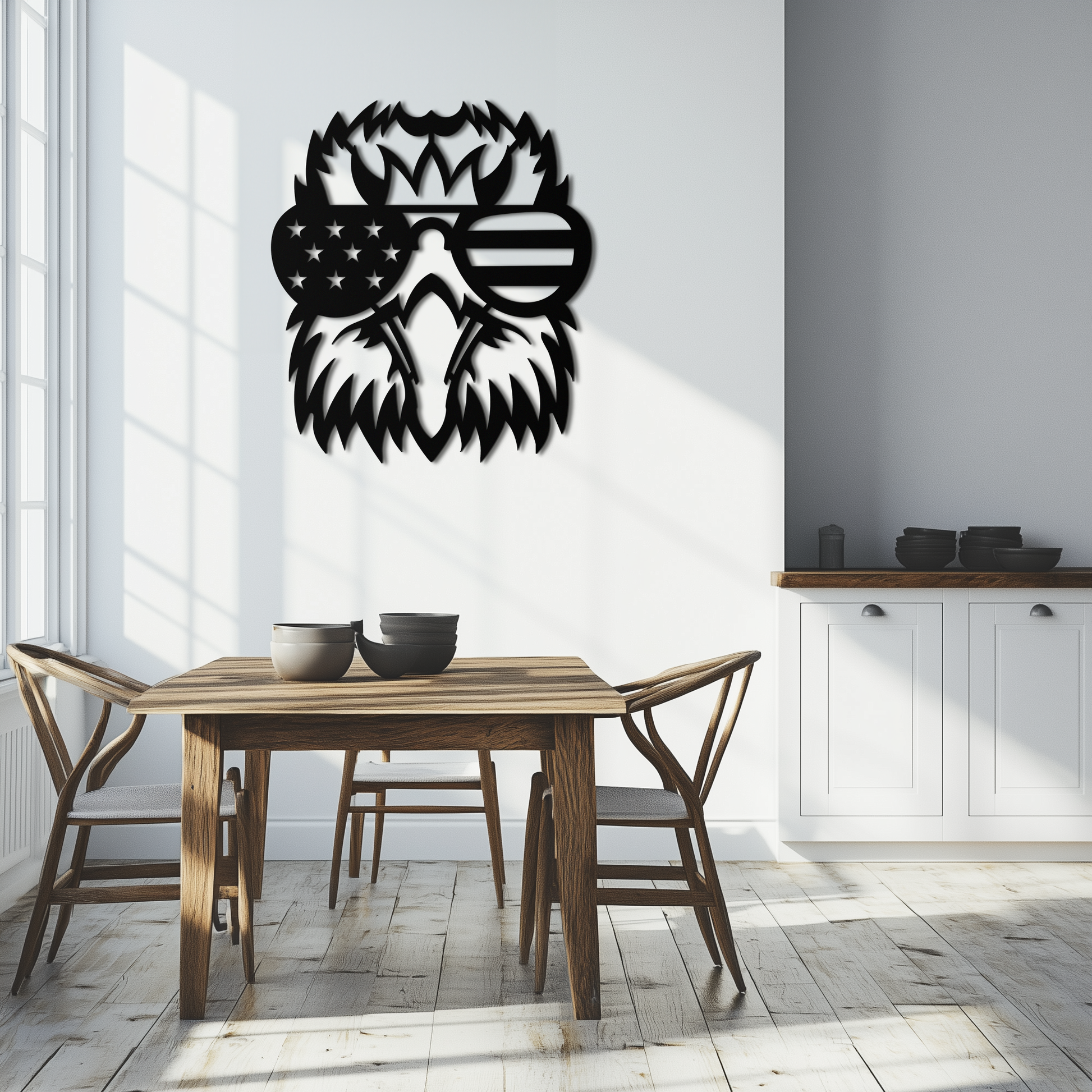 American Flag Eagle Silhouette Metal Wall Art – Patriotic Black Steel Home Decor- KAF496 - Tampa Home & Garden Store